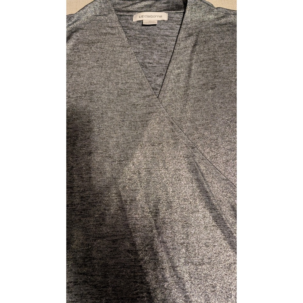 Liz Claiborne Women's Silver Sparkle Top Size XL Dressy,  Special Occasion